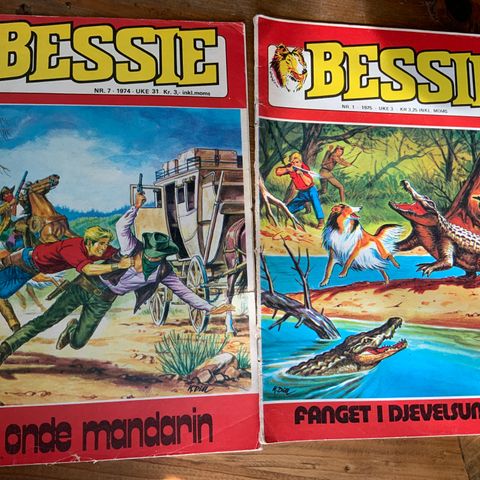 Bessie tegneserieblad fra 1974 og 1975