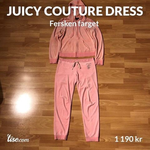 Juicy Couture fersken farget joggedress ønskes kjøpt.