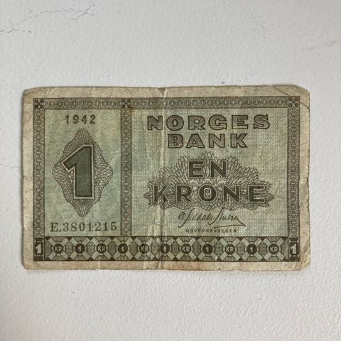 1 kr seddel 1917 B selges