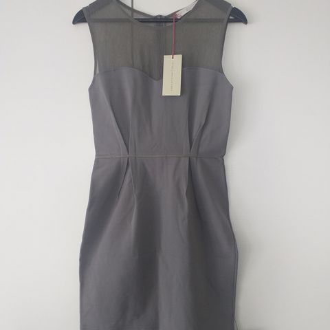 New Stella McCartney gray mesh panel fitted dress, size 38 (IT42)