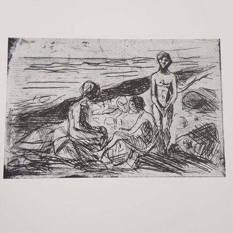 Edvard Munch - Nakne gutter på stranden (plakat)