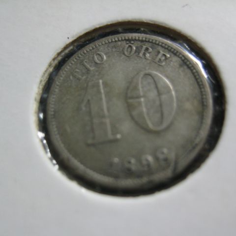 10 øre Sverige 1898 sølv