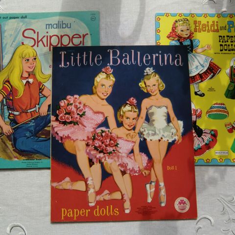 Ubrukte papirdukker - Little Ballerina, Skipper og Heidi and Peter