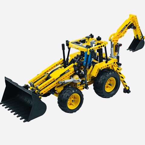 Vintage LEGO TECHNIC: Backhoe Loader 8069 uåpnet