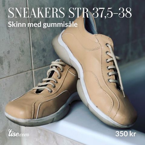 Beige sneakers skinn s. 38-37,5