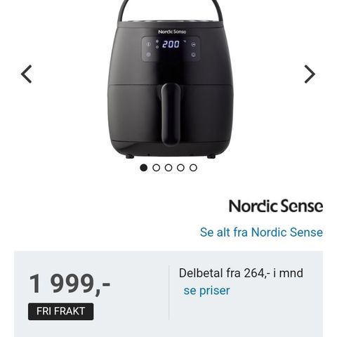 NORDIC SENSE AIRFRYER 1650 WATT, 5 liter