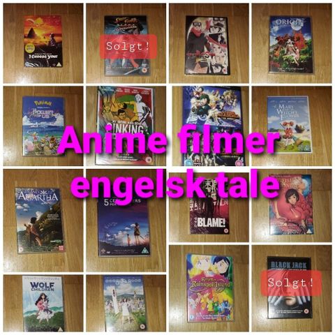 Anime dvd'er selges!