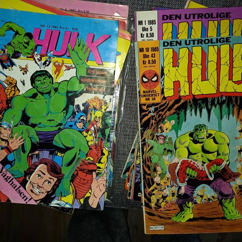 Den utrolige Hulk! En Mengde Norske Tegneserieblader- 1980-90tallet
