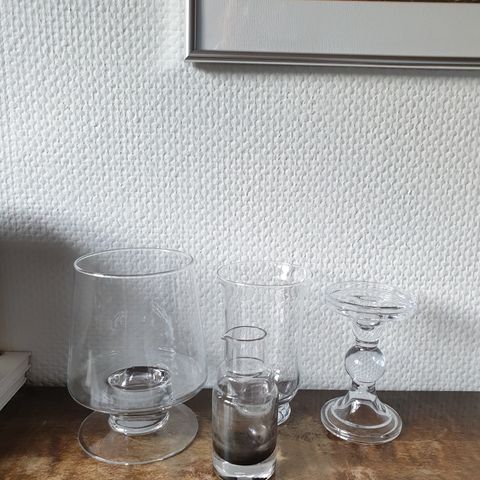 Glassvase, vase, mugge, lysestake