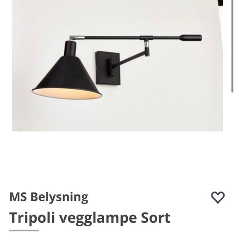 vegglampe Tripoli svart