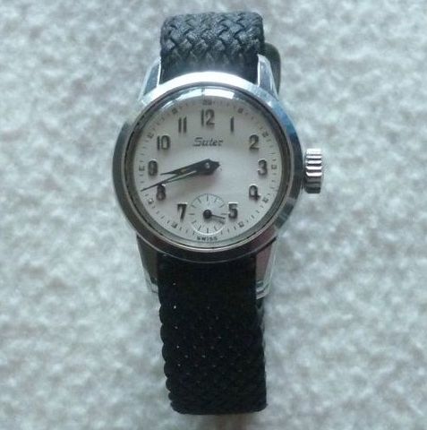 Vintage Sveitsisk Suter klokke m/2 originale klokkeremmer - Mekaniske urverk.