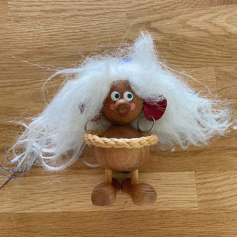 Vintage teak-troll. Ulla-Britt Alklid 1960-tall.