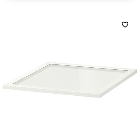 2 stk Ikea komplement hvite hyller med glass 50x35 cm