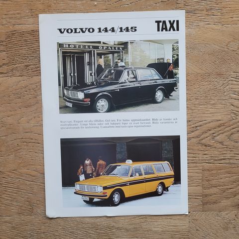 Brosjyre Volvo 144/145 Taxi 1970