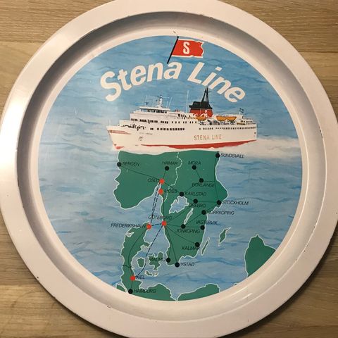 Stena Line - Stena Nordica - vintage serveringsbrett fra skipet!