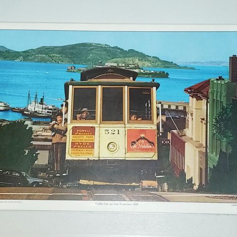 VINTAGE LAMINERT FOTO.CABLE CAR ON SAN FRANCISCO HILL.NR.4