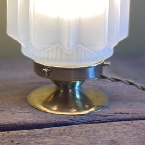 Retro/Deco/Vintage Bord Lampe til glasskuppel ønskes kjøpt
