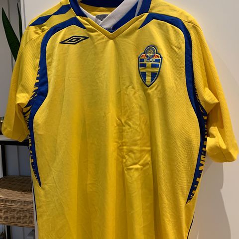Svensk nasjonal lag fotball trøye i str L
