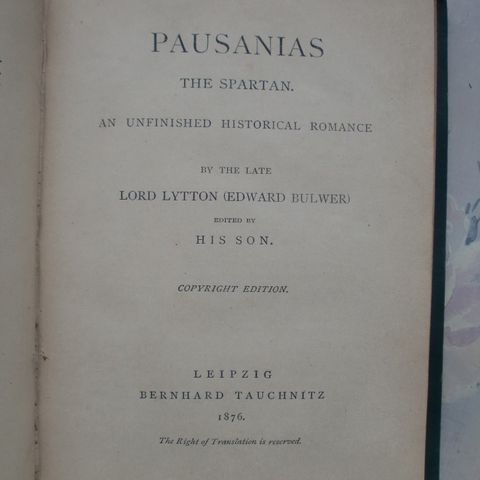 Antikk bok Utgitt 1876 "Pausanias The Spartan" . trn 333