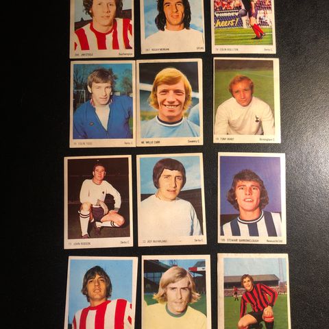 13 stk Engelsk fotball Americana Munchen 1972 ubrukte stickers fotballkort!