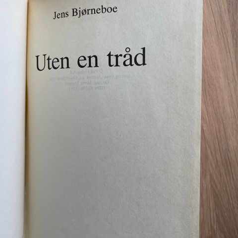 Jens Bjørneboe: Uten en tråd - PAX 1992