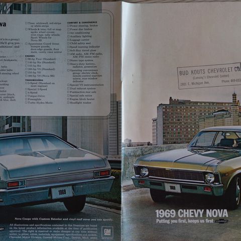 Chevy Nova 1969 brosjyre