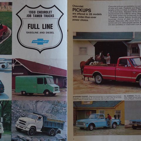 Chevrolet 1968 Job Tamer TRUCKS brosjyre