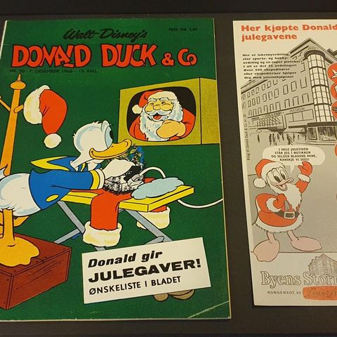 Donald Duck Nr 50. 1966. Løst bilag, vedlegg ønskeliste.