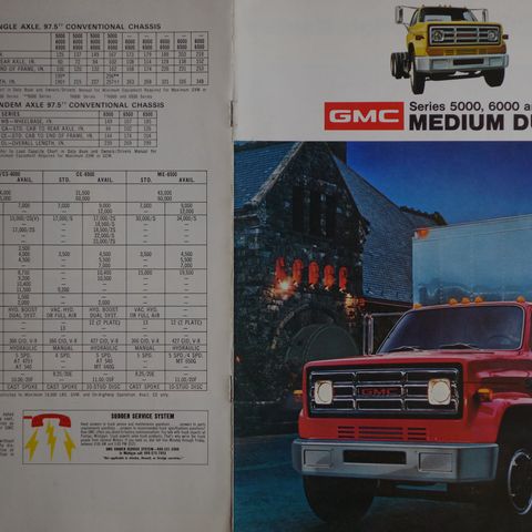 GMC series 5000, 6000 og6500 brosjyre 1974
