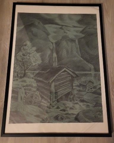 Kullstift av norsk kunster Olav Johnsen til salgs.