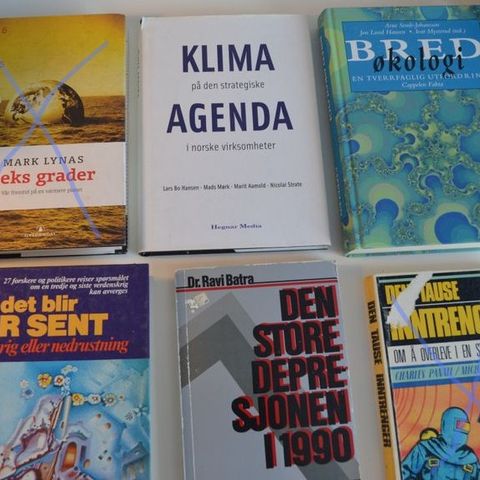 Flere bøker: Miljø Klima Økologi Mot historiens klimaks Atomtr. m.m. trn 37