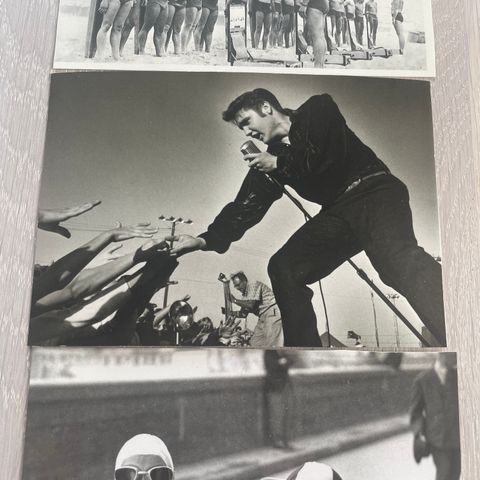 Bilde fra gamledager, Elvis Presley. 3 tilklippet kort selges samlet