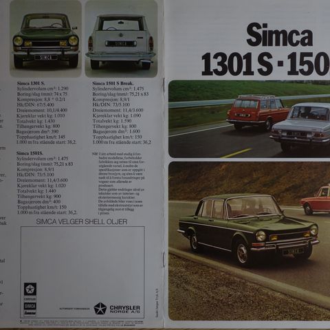 SIMCA 1301S-1501S  brosjyre
