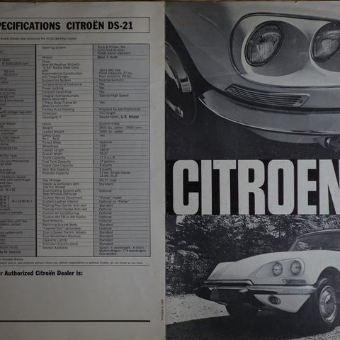 Citroen DS21 1968 brosjyre
