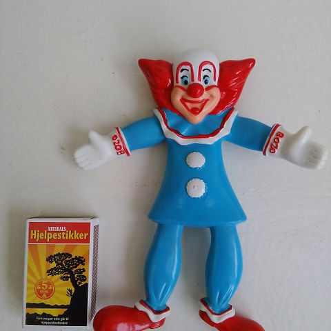 Vintage 1987 Larry Harmon Bozo The Clown. Bøybar vinyl leke.