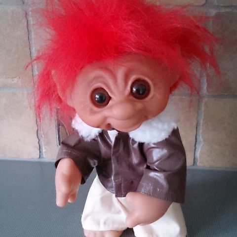 Retro Lykketroll merket Thomas Dam 1977 c i nakken,  lengde med hår ca 28 cm