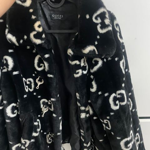 Gucci fur coat black and white