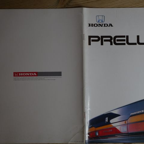 Honda Prelude  150 hk 80s? engelsk brosjyre