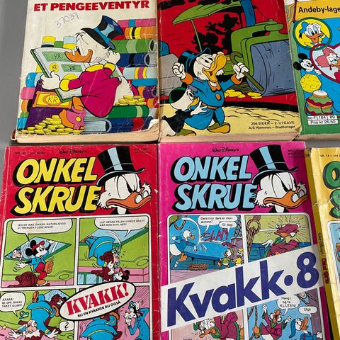 Onkel Skrue Pocket Walt Disney - de tre nederste fra tidlig 1980.
