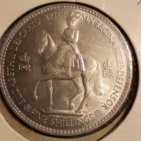 Storbritannia 5 shillings 1953 NY PRIS