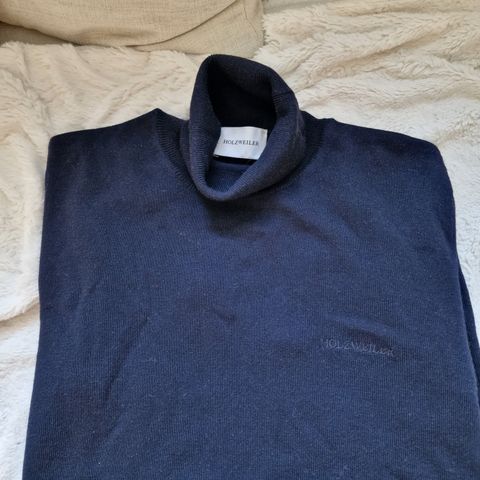 Holzweiler Turtleneck Polo genser Navy Small 100% Merinoull