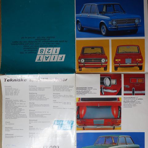 FIAT 128 norsk stor brosjyre