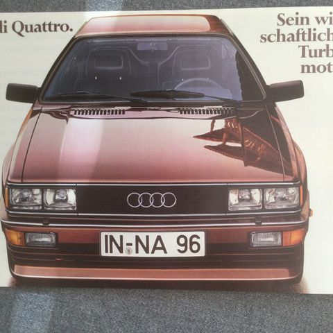 2 Audi Ur Quattro brosjyrer 1982