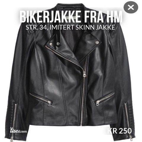 Biker jakke fra HM imitert skinn, 34