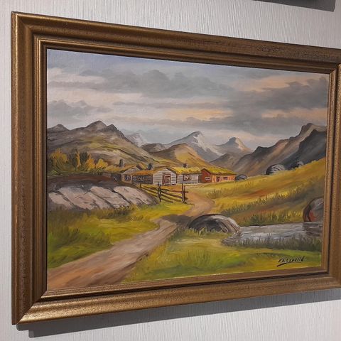 E. A. Espelid, "Fjellgård", maleri
