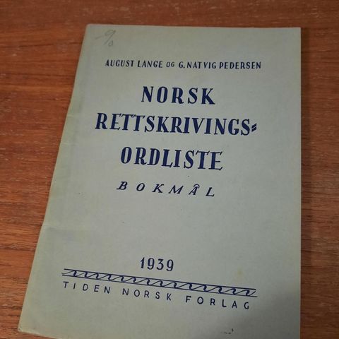 Norsk rettskrivingsordliste 1939