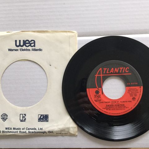 DAVID FOSTER / LOVE THEME FROM ST. ELMO'S FIRE - 7" VINYL SINGLE