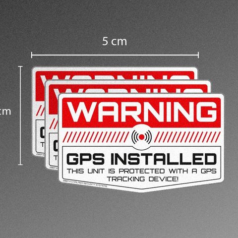 Antityveri klistremerker x 3, «GPS sporing», 5x3cm.