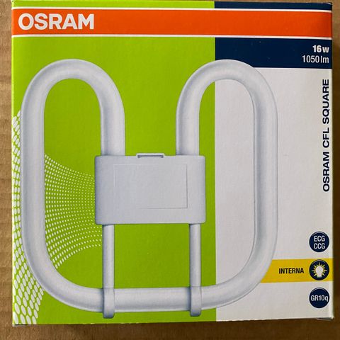 Osram: Dulux. S Pære 11W. G23 + CFL SQUARE. GR10q. Philips: T30 Philinea