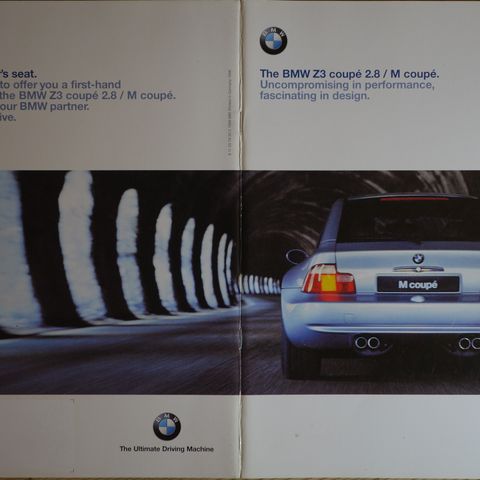 BMW Z3 1998 engelsk brosjyre